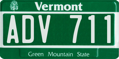 VT license plate ADV711