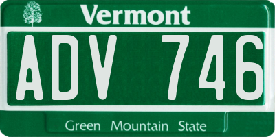 VT license plate ADV746