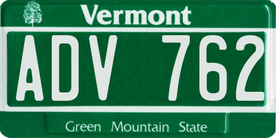 VT license plate ADV762