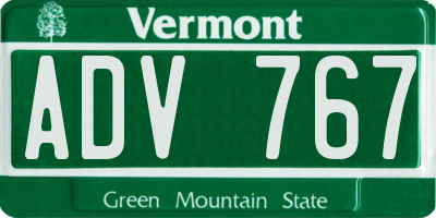 VT license plate ADV767