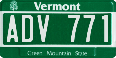 VT license plate ADV771