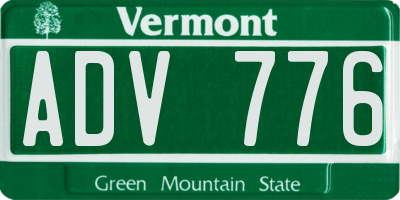 VT license plate ADV776