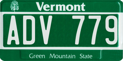 VT license plate ADV779