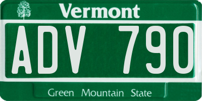VT license plate ADV790