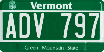 VT license plate ADV797
