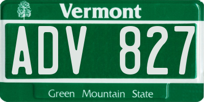 VT license plate ADV827