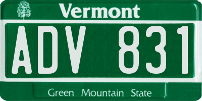 VT license plate ADV831