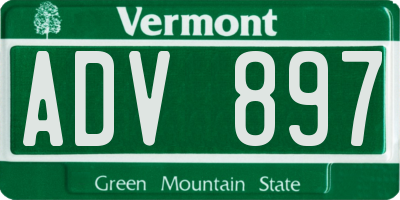 VT license plate ADV897