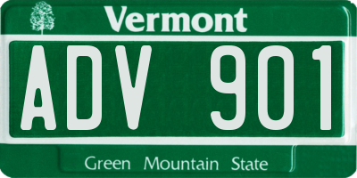 VT license plate ADV901