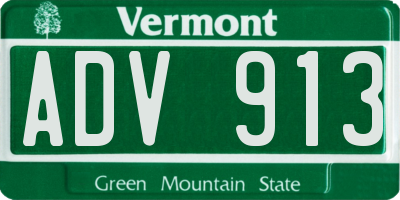 VT license plate ADV913