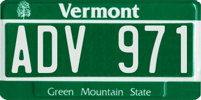 VT license plate ADV971