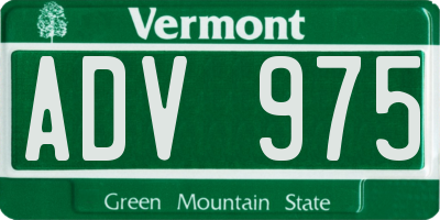 VT license plate ADV975