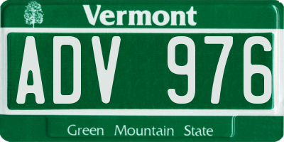 VT license plate ADV976