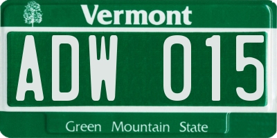 VT license plate ADW015