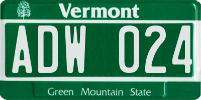 VT license plate ADW024