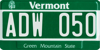 VT license plate ADW050