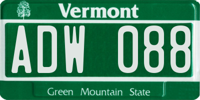 VT license plate ADW088