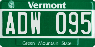 VT license plate ADW095