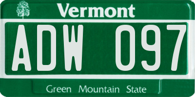 VT license plate ADW097