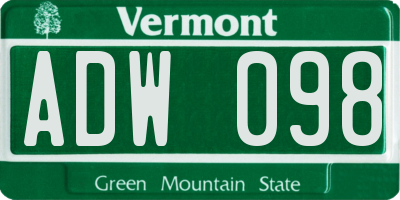 VT license plate ADW098