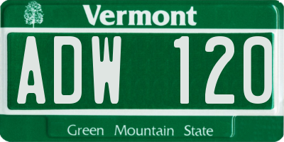 VT license plate ADW120
