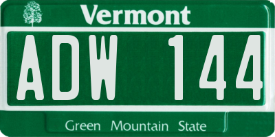 VT license plate ADW144