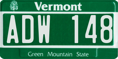 VT license plate ADW148