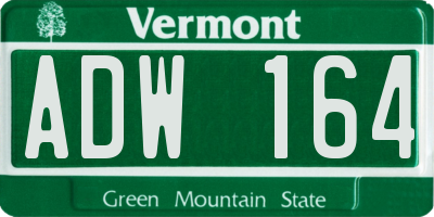 VT license plate ADW164