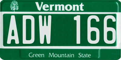VT license plate ADW166