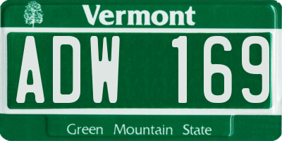 VT license plate ADW169