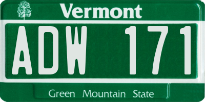 VT license plate ADW171