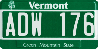 VT license plate ADW176