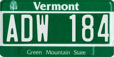 VT license plate ADW184