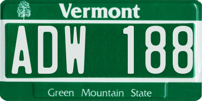 VT license plate ADW188