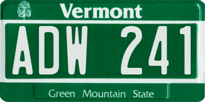 VT license plate ADW241