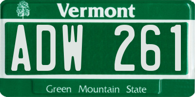 VT license plate ADW261