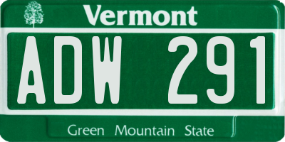 VT license plate ADW291