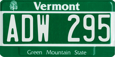 VT license plate ADW295