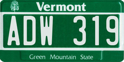 VT license plate ADW319