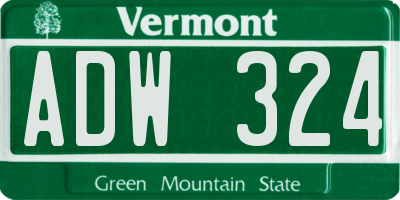 VT license plate ADW324