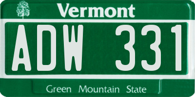 VT license plate ADW331