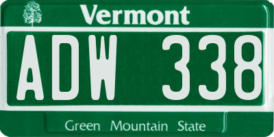 VT license plate ADW338