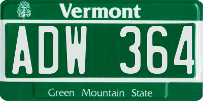 VT license plate ADW364