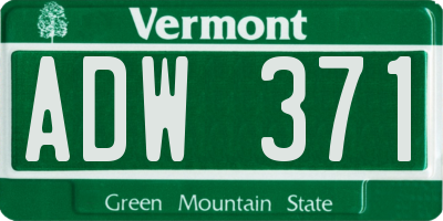 VT license plate ADW371