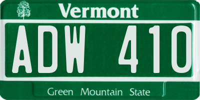 VT license plate ADW410