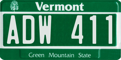 VT license plate ADW411