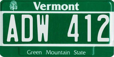 VT license plate ADW412