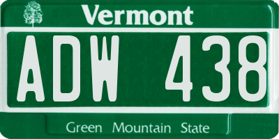 VT license plate ADW438