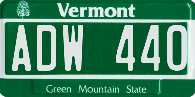 VT license plate ADW440