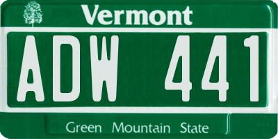 VT license plate ADW441